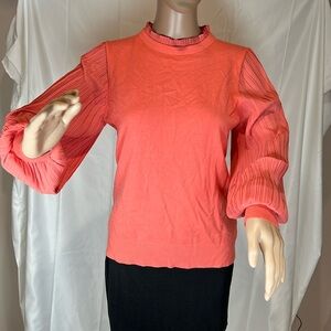 Spring/Fall sweater in beautiful peach/tangerine color.
